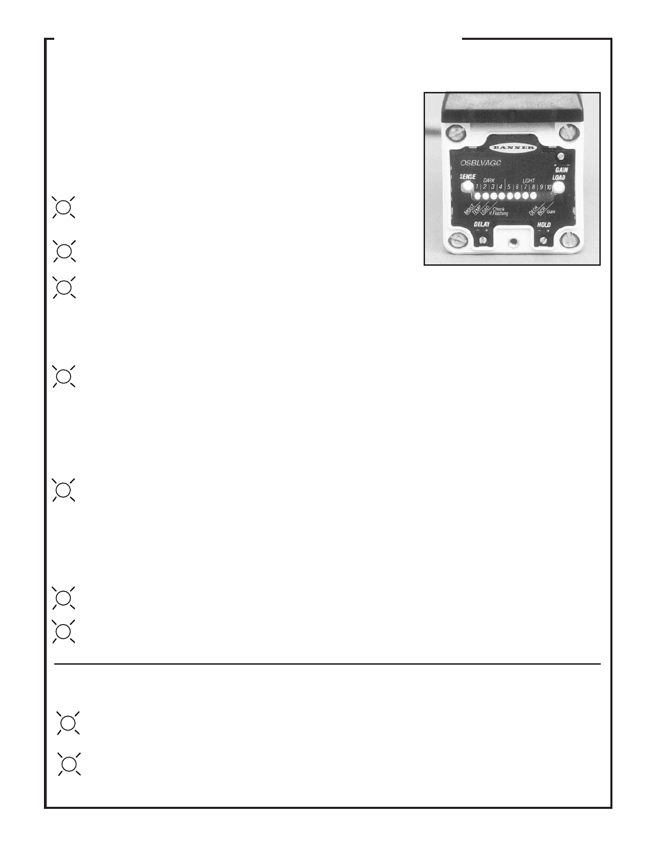 D.a.t.a, Sensor self-diagnostic system, D.a.t.a. system description | Sense and load indicator leds | Banner OMNI-BEAM Series User Manual | Page 2 / 6