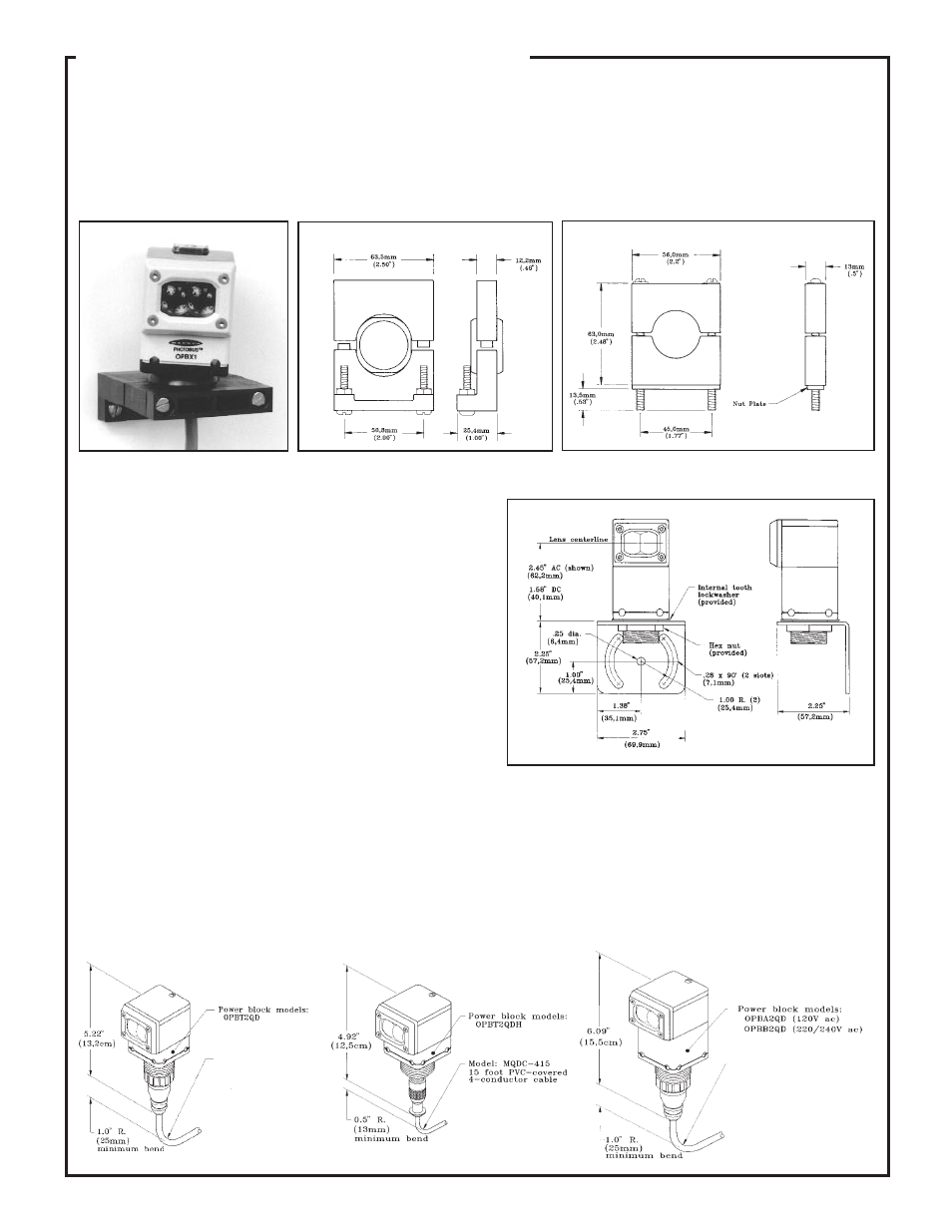 Omni-beam, Accessories, Quick-disconnect cables | Smb30s, Smb30c, Smb30mm 2-axis bracket, Hf1-2nps | Banner OMNI-BEAM Series User Manual | Page 6 / 6