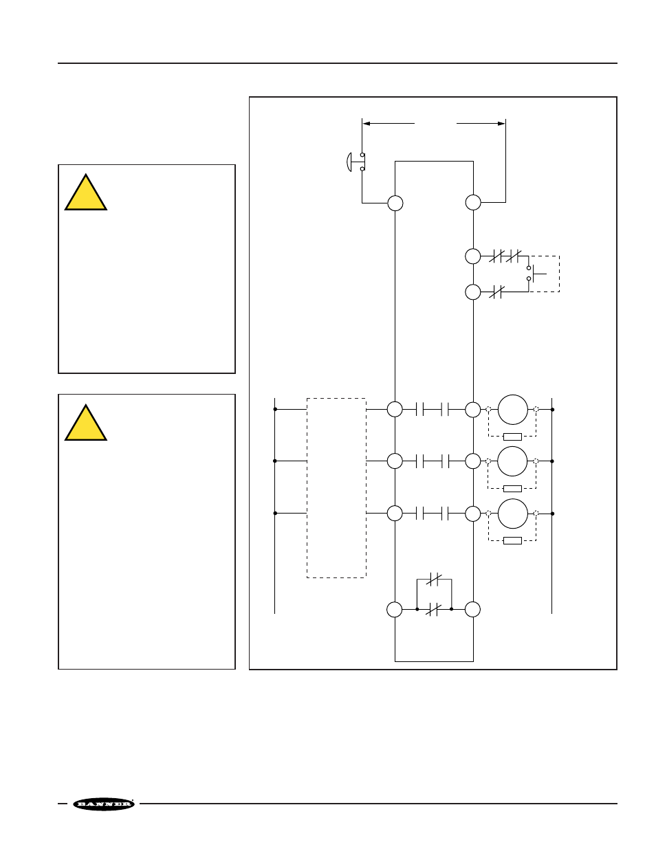E-stop safety module, Model es-fa-6g, Warning | Banner ES-FA-6G Safety Module User Manual | Page 5 / 12