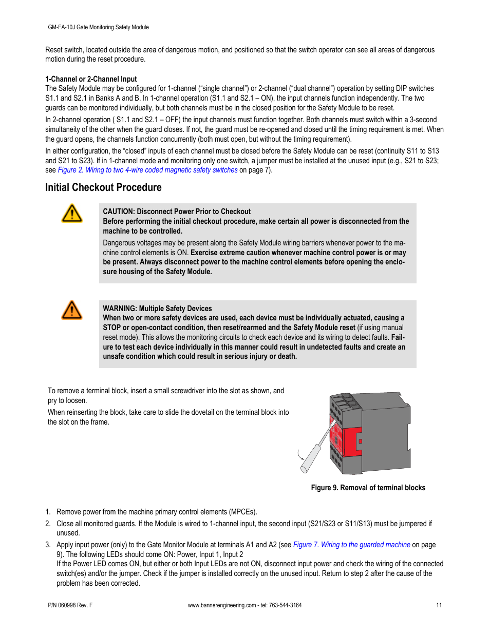 Initial checkout procedure | Banner ES-FA-6G Safety Module User Manual | Page 11 / 22