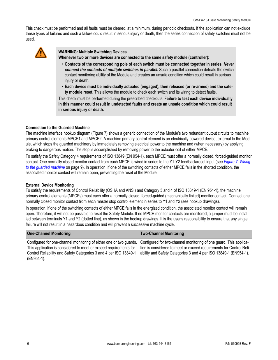 Banner ES-FA-6G Safety Module User Manual | Page 6 / 22