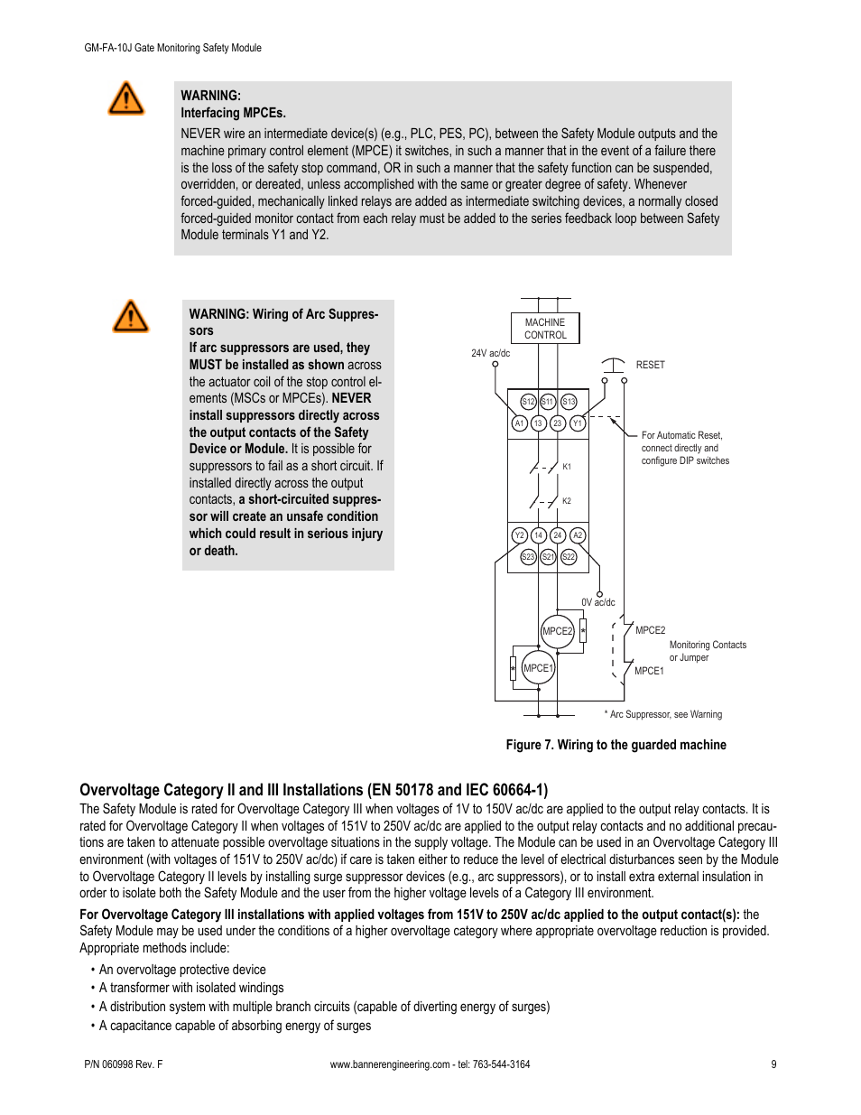 Figure 7. wiring to the guarded machine, Figure 7. wiring, To the guarded machine | Banner ES-FA-6G Safety Module User Manual | Page 9 / 22