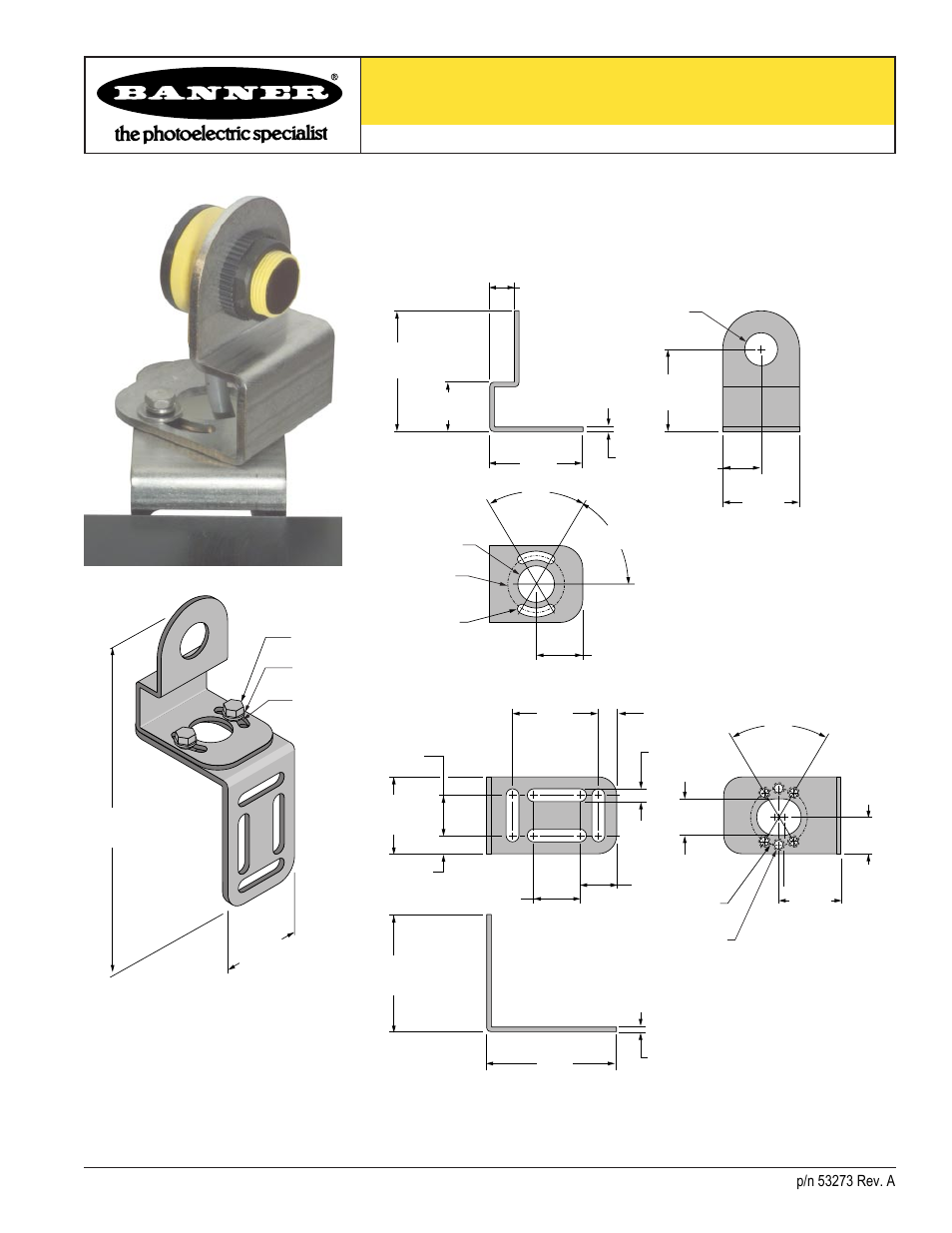 Banner SMB18UR Mounting Bracket User Manual | 2 pages
