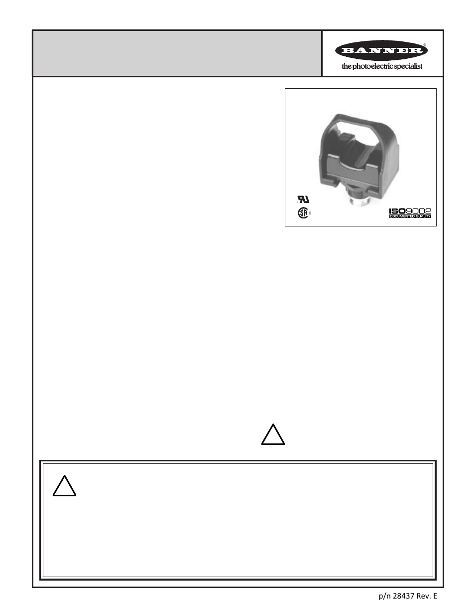 Banner LTB OPTO-TOUCH Optical Touch Buttons User Manual | 4 pages