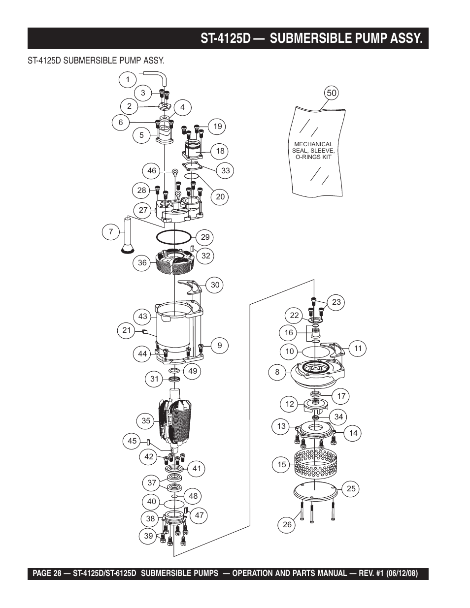 St-4125d — submersible pump assy | Multiquip ST4125D User Manual | Page 28 / 36