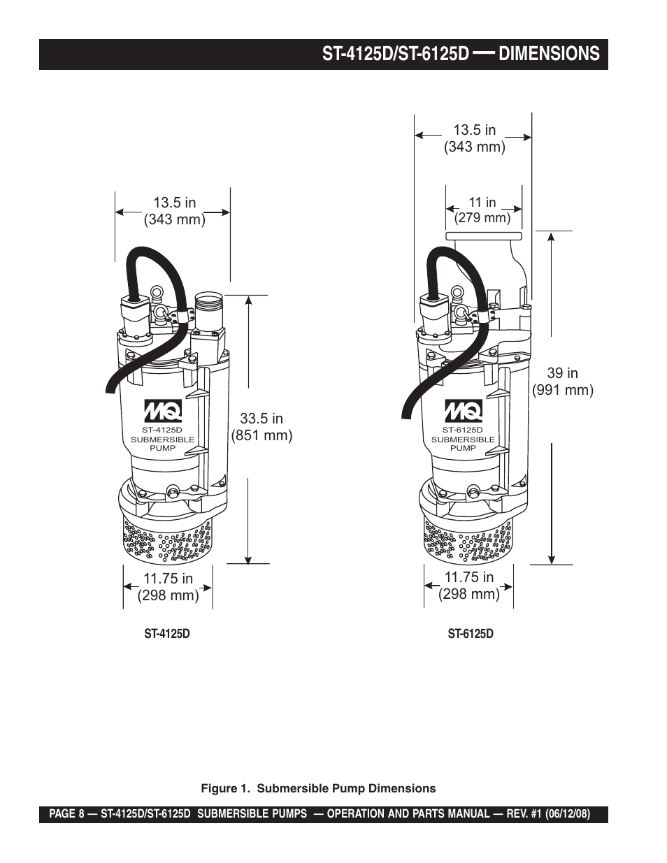 Dimensions | Multiquip ST4125D User Manual | Page 8 / 36