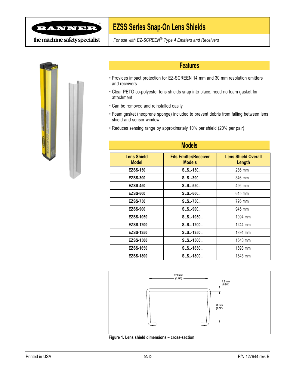 Banner EZ-ARRAY Lens Shields User Manual | 4 pages