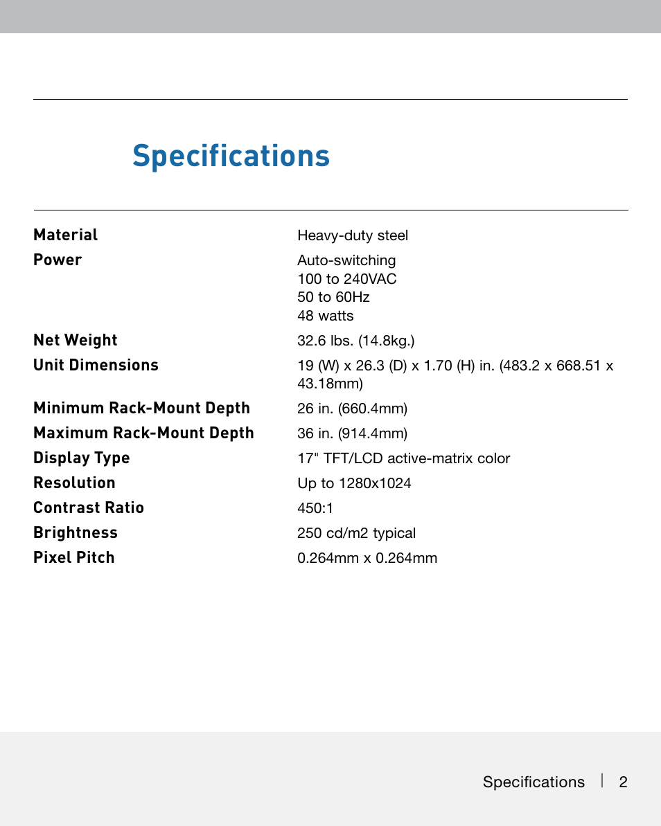 Specifications | Belkin F1DC101C-US User Manual | Page 2 / 10