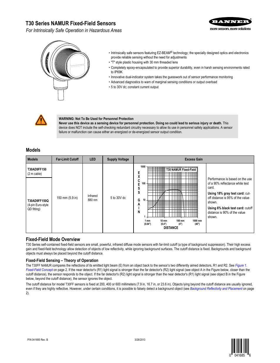 Banner T30 Series User Manual | 5 pages