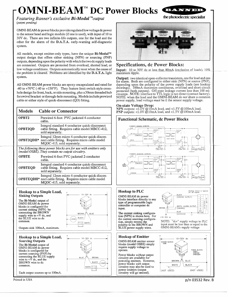 Banner OMNI-BEAM Series User Manual | 3 pages