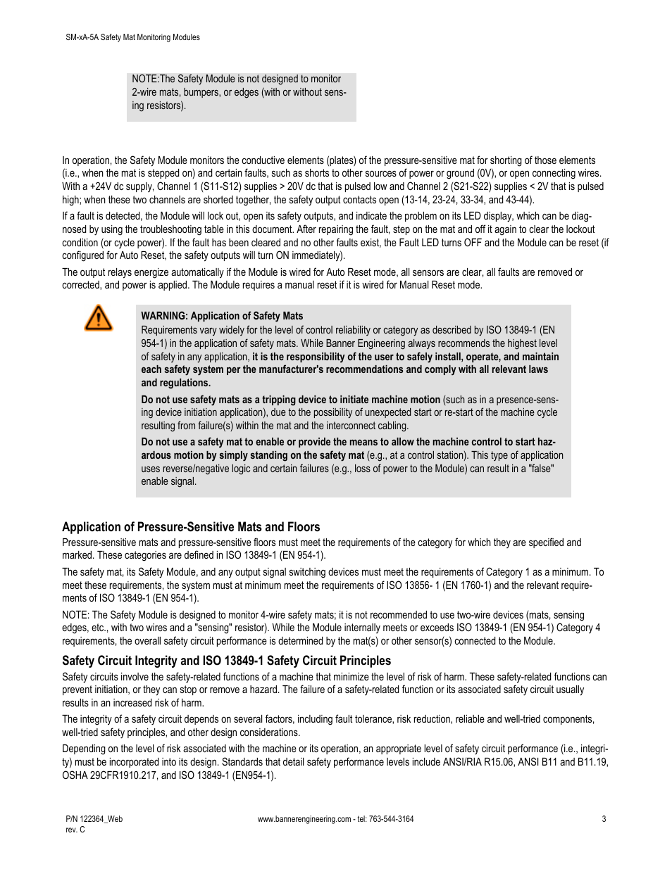Application of pressure-sensitive mats and floors | Banner Safety Mat Monitoring Modules User Manual | Page 3 / 16