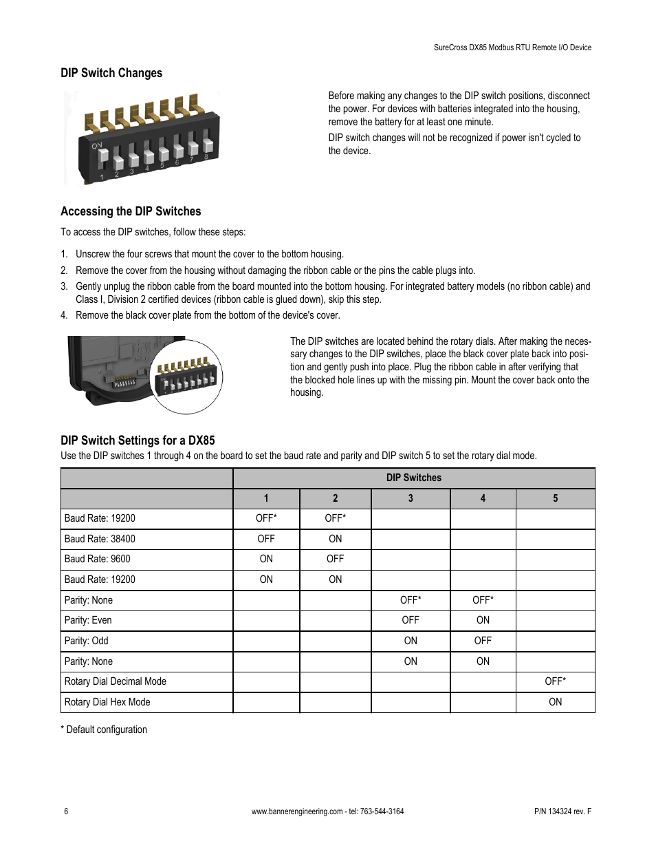 Banner SureCross DX85 Modbus RTU Remote I/O Device User Manual | Page 6 / 9