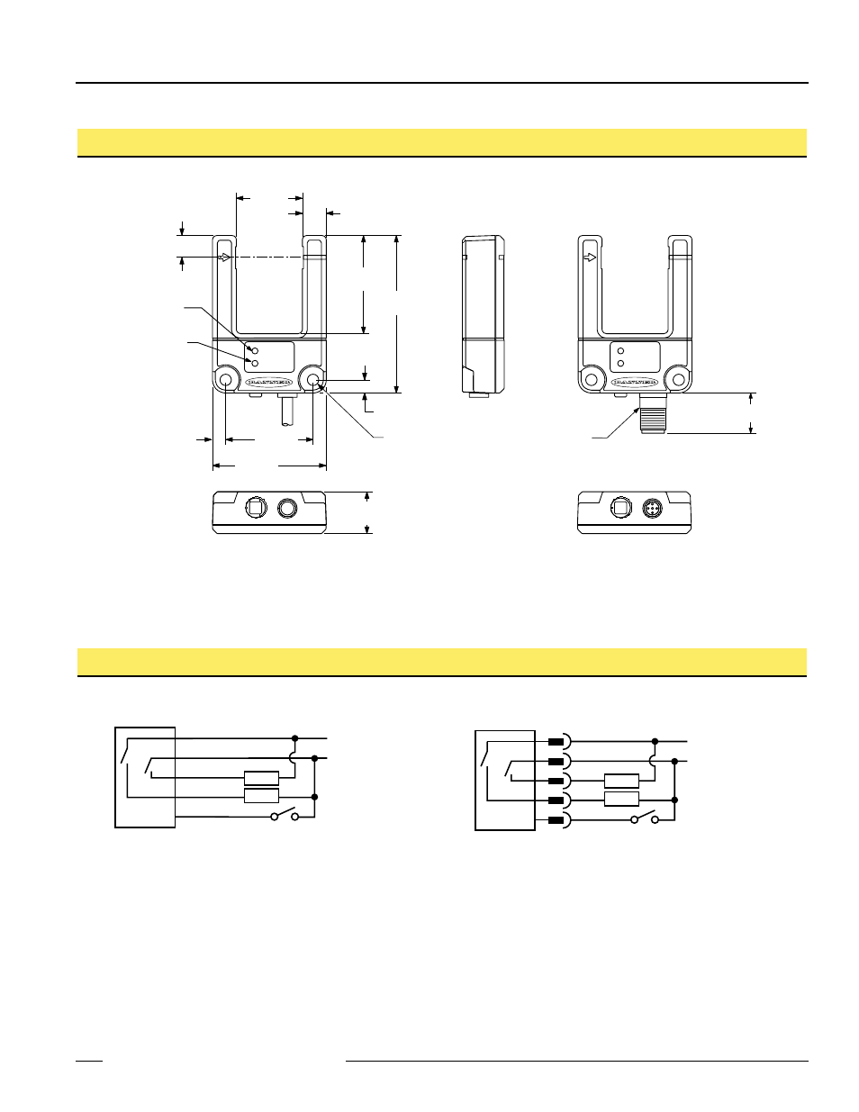 Sle30 expert, Series slot sensor, Cabled models | Quick-disconnect models | Banner SL30 Series Slot Sensors User Manual | Page 9 / 12