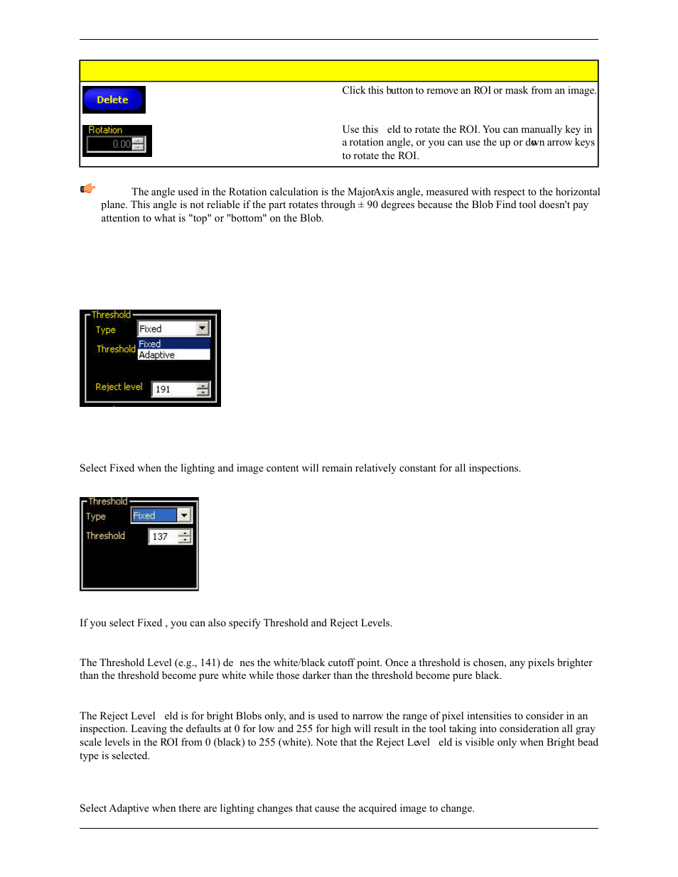 Threshold, Fixed, Adaptive | Banner PresencePLUS Pro COLOR—PROII Camera User Manual | Page 118 / 392
