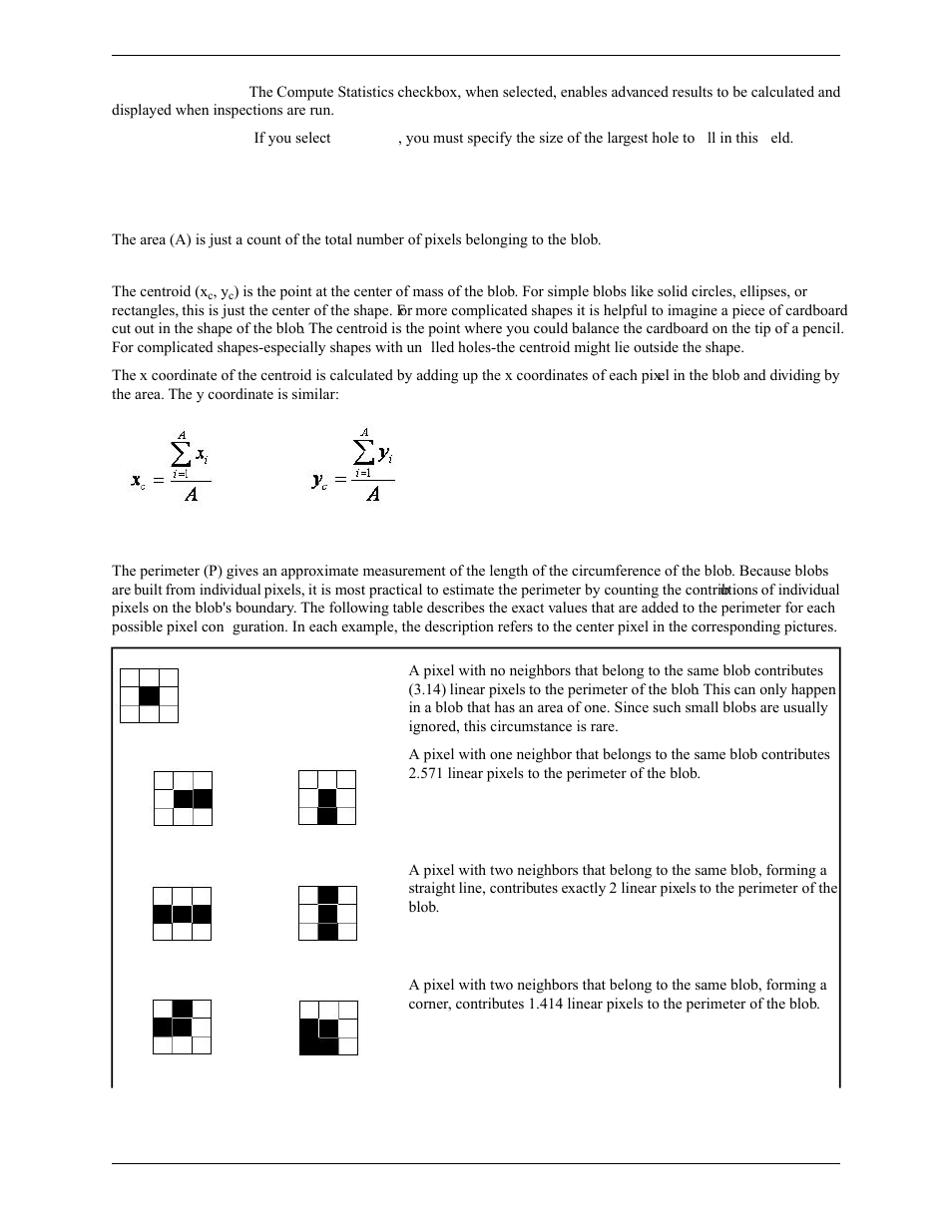 Blob detect tool advanced tab results, Area, Centroid | Perimeter | Banner PresencePLUS Pro COLOR—PROII Camera User Manual | Page 138 / 392