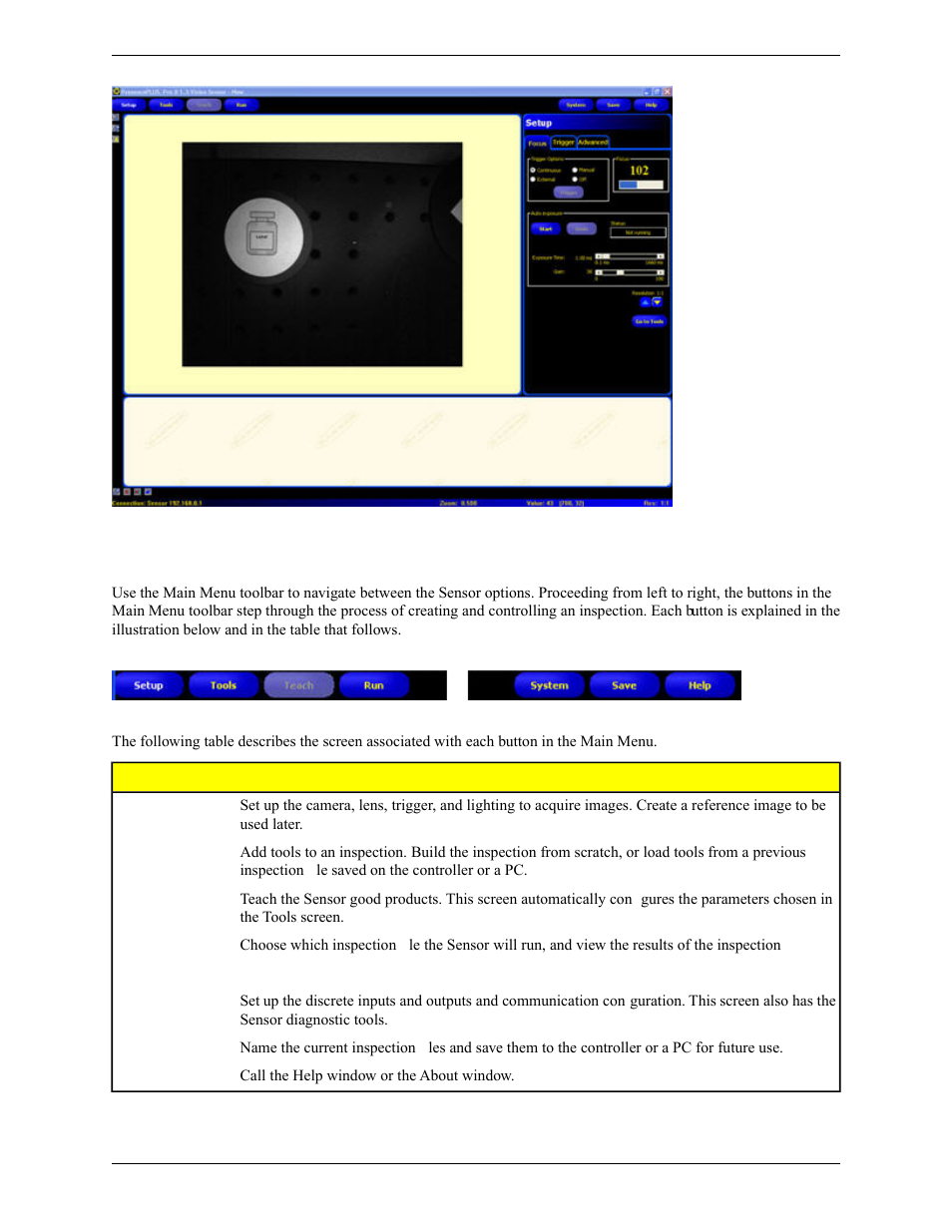 1 main menu toolbar | Banner PresencePLUS Pro COLOR—PROII Camera User Manual | Page 15 / 392