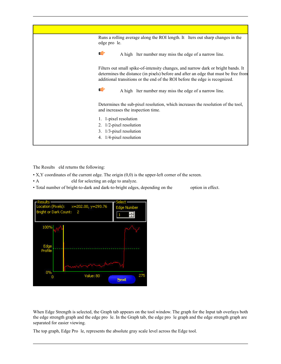 Edge tool results, Graph tab | Banner PresencePLUS Pro COLOR—PROII Camera User Manual | Page 151 / 392