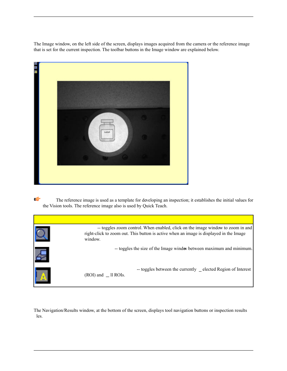 2 image window, 3 navigation/results window, 2 image window 2.2.3 navigation/results window | Banner PresencePLUS Pro COLOR—PROII Camera User Manual | Page 16 / 392