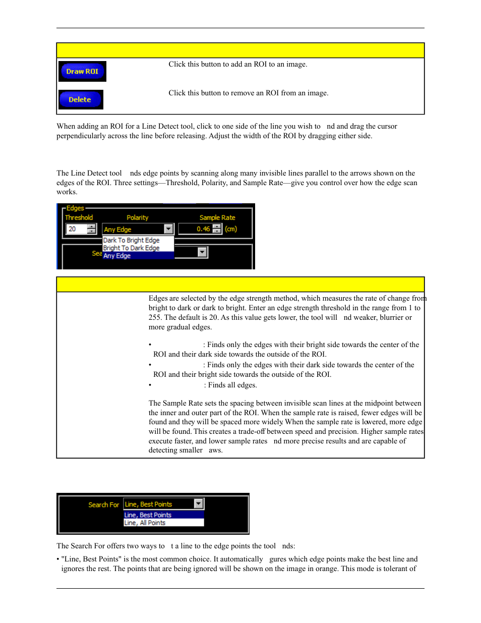 Edges, Search for field | Banner PresencePLUS Pro COLOR—PROII Camera User Manual | Page 161 / 392