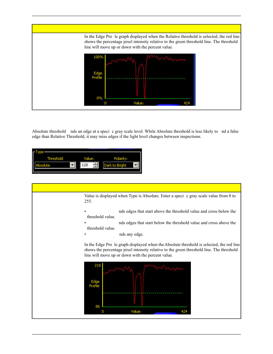 Absolute threshold | Banner PresencePLUS Pro COLOR—PROII Camera User Manual | Page 165 / 392