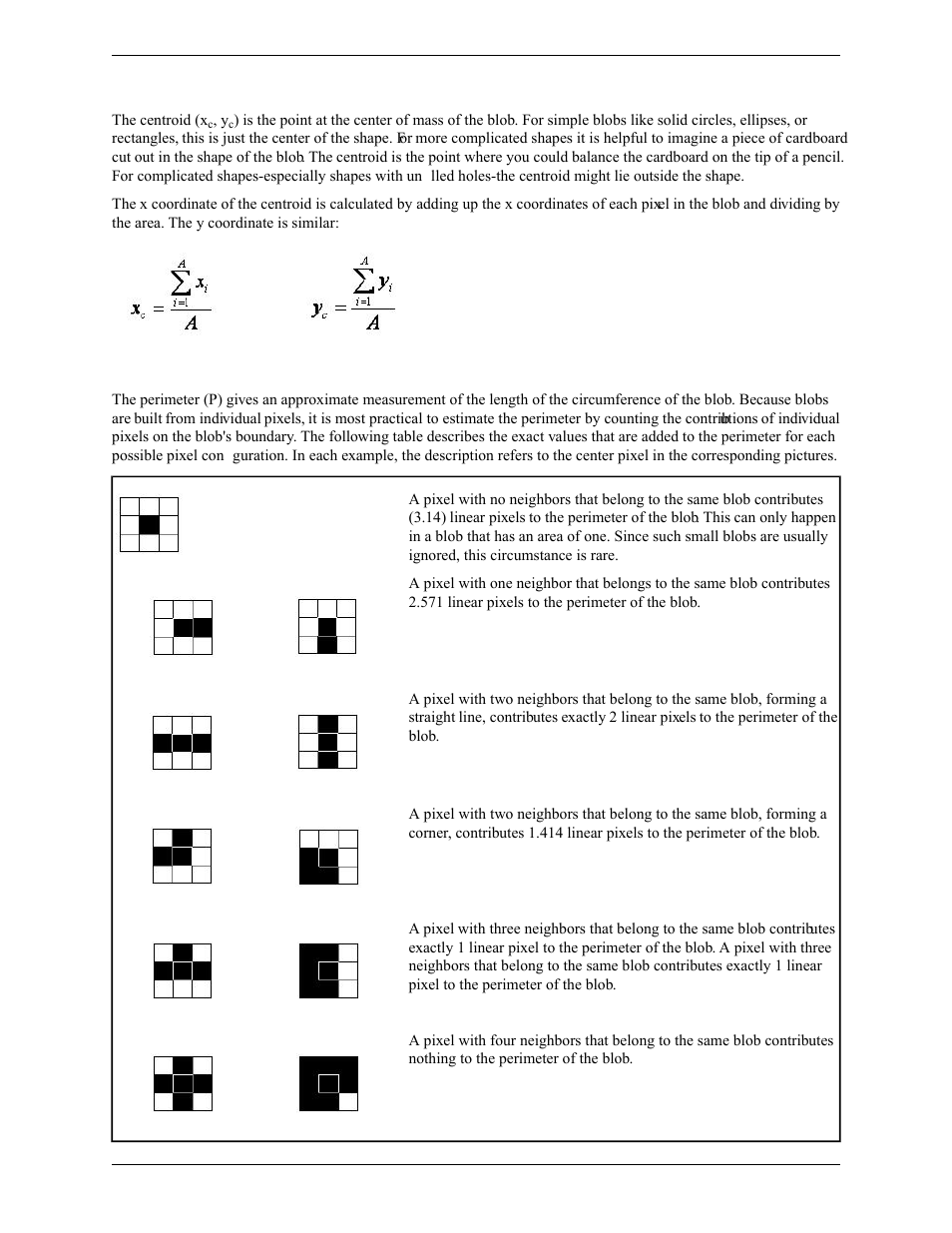 Centroid, Perimeter | Banner PresencePLUS Pro COLOR—PROII Camera User Manual | Page 188 / 392