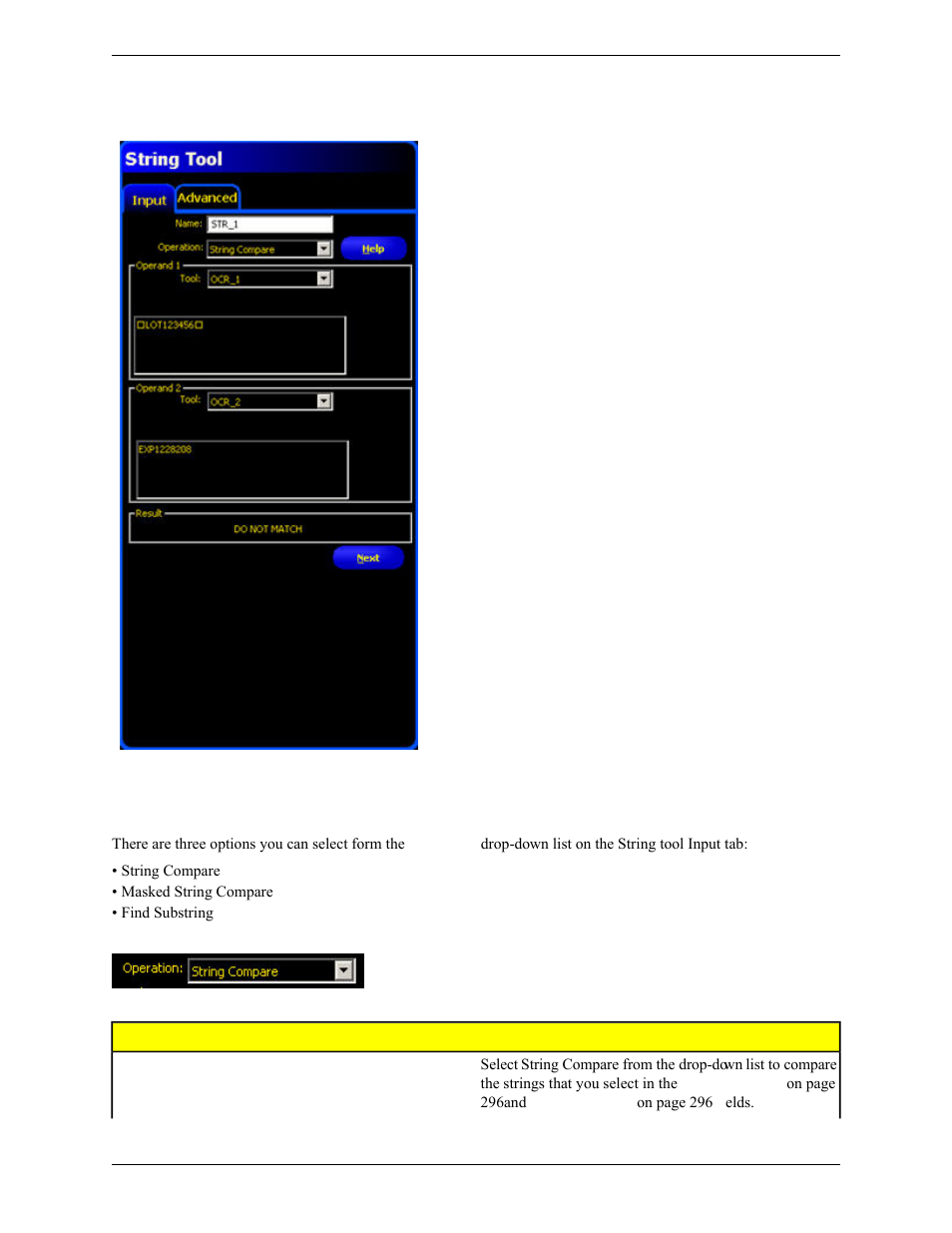 Operation field | Banner PresencePLUS Pro COLOR—PROII Camera User Manual | Page 295 / 392