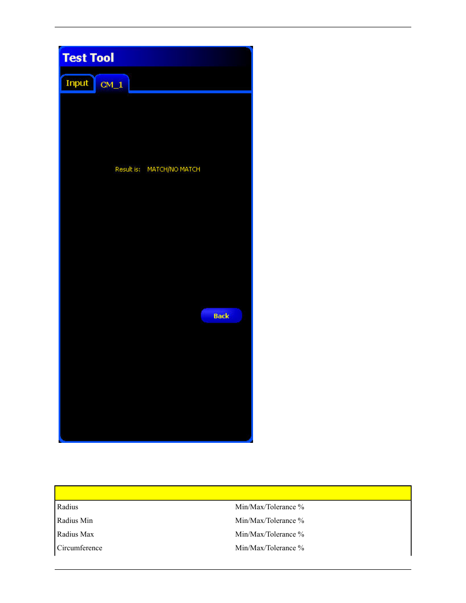 Test tool circle tab | Banner PresencePLUS Pro COLOR—PROII Camera User Manual | Page 307 / 392
