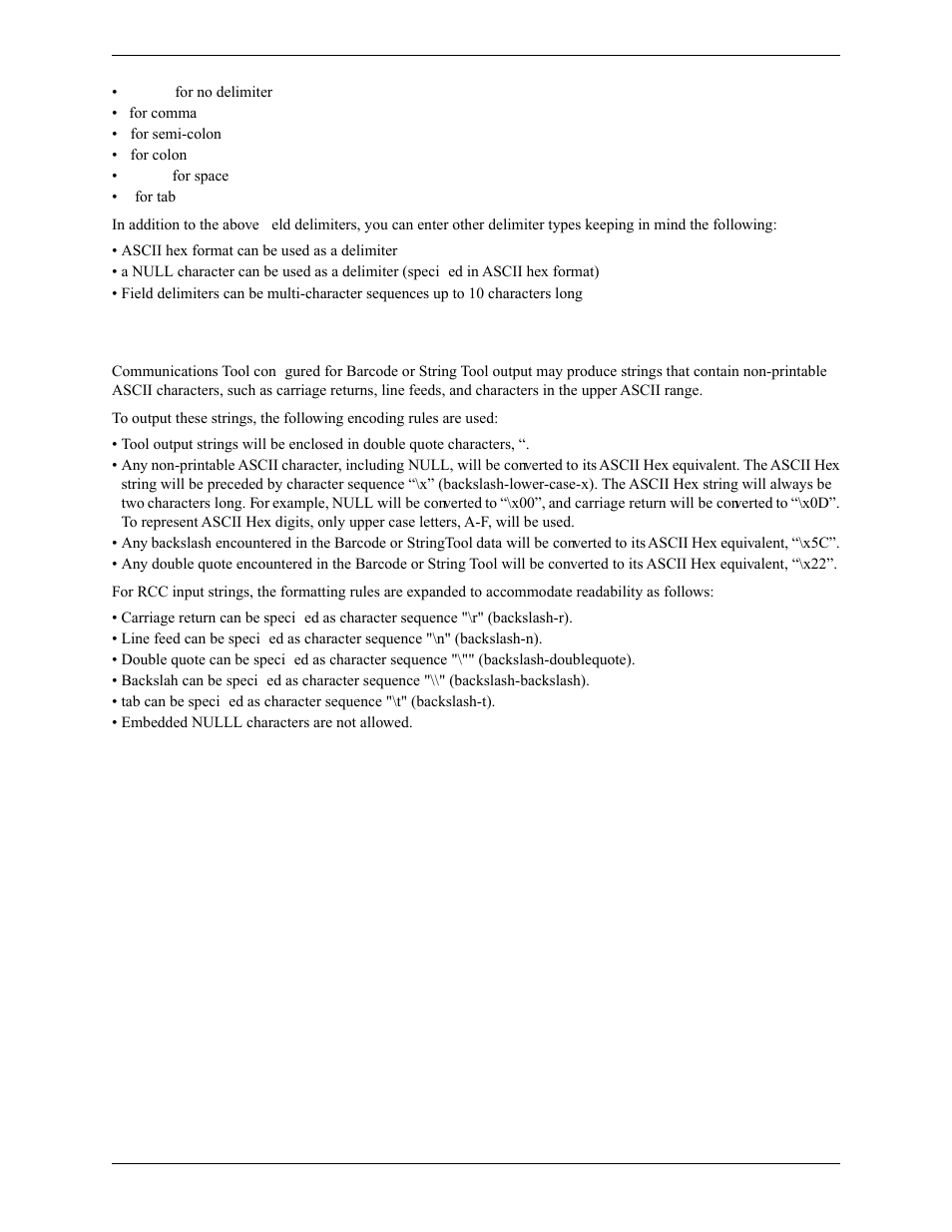 Character strings, Character, Strings | Banner PresencePLUS Pro COLOR—PROII Camera User Manual | Page 331 / 392