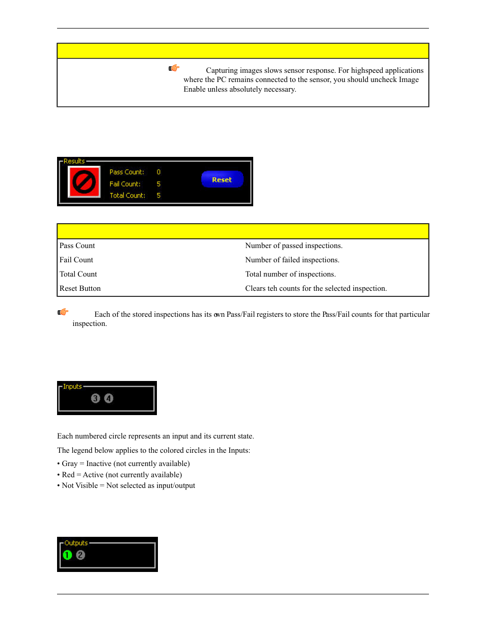 4 results, 5 inputs, 6 outputs | 4 results 10.5 inputs 10.6 outputs | Banner PresencePLUS Pro COLOR—PROII Camera User Manual | Page 341 / 392