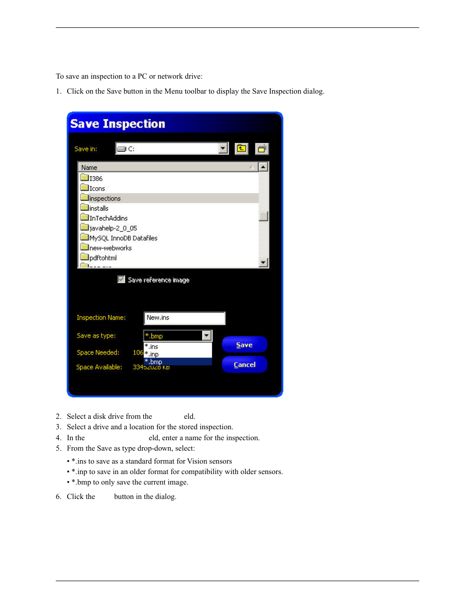2 saving inspections to a pc or network drive | Banner PresencePLUS Pro COLOR—PROII Camera User Manual | Page 359 / 392
