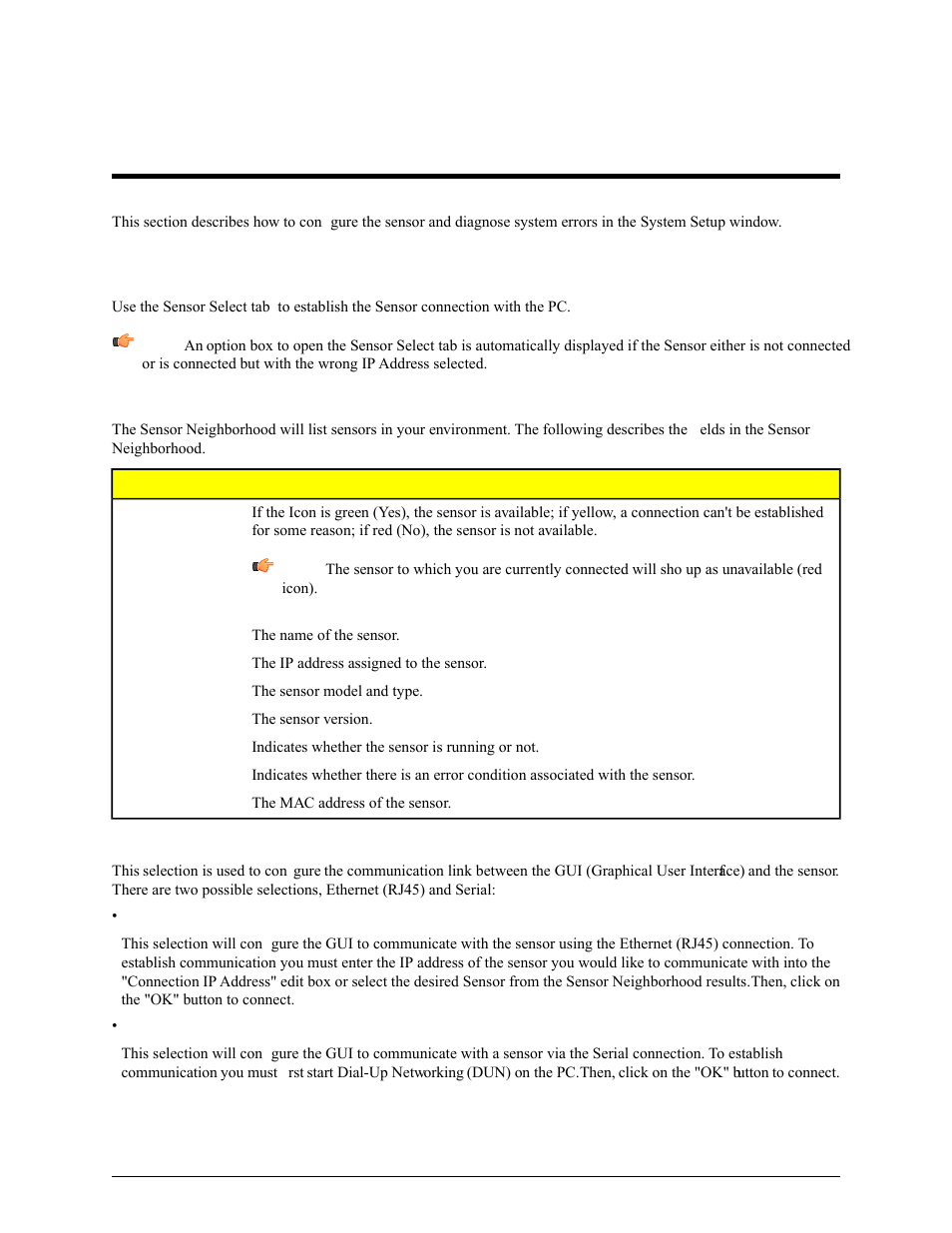 System setup dialog, 1 sensor select tab, Chapter 6: system setup dialog | Chapter 6 system setup dialog | Banner PresencePLUS Pro COLOR—PROII Camera User Manual | Page 47 / 392