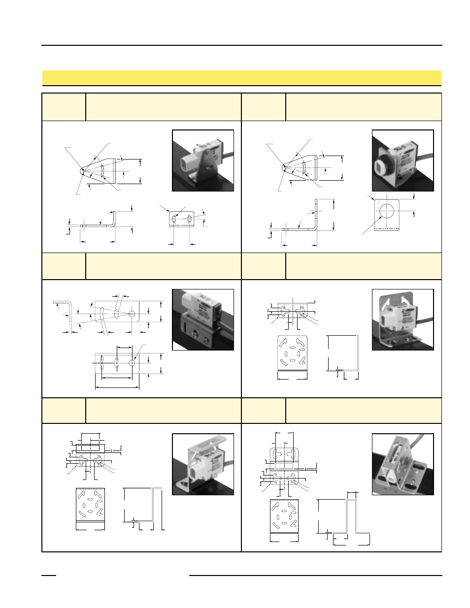 Mini-beam universal voltage series, Mini-beam mounting brackets, Smb46s smb46u | Page | Banner MINI-BEAM Series User Manual | Page 11 / 12