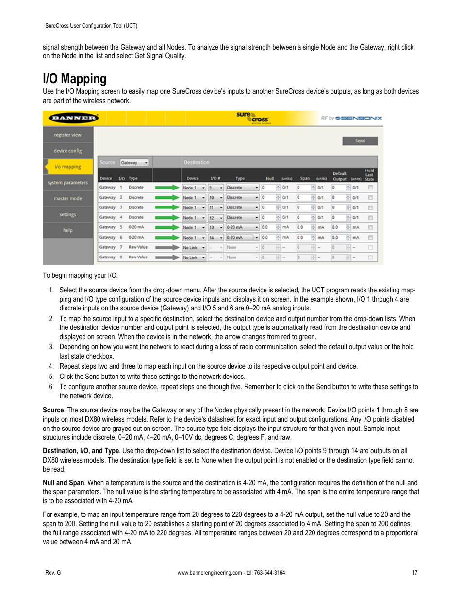 I/o mapping | Banner SureCross DX80 Wireless Networks User Manual | Page 17 / 31