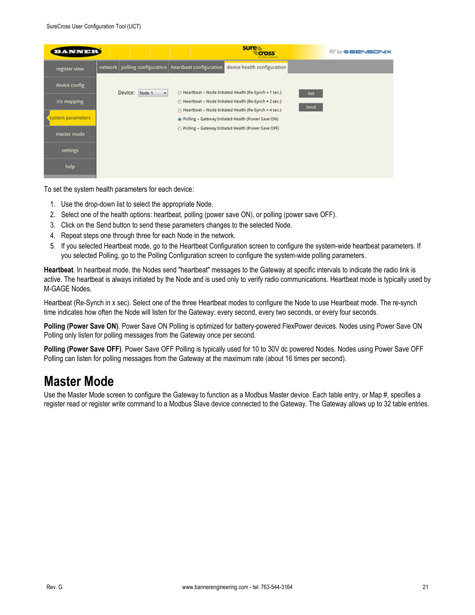 Master mode | Banner SureCross DX80 Wireless Networks User Manual | Page 21 / 31