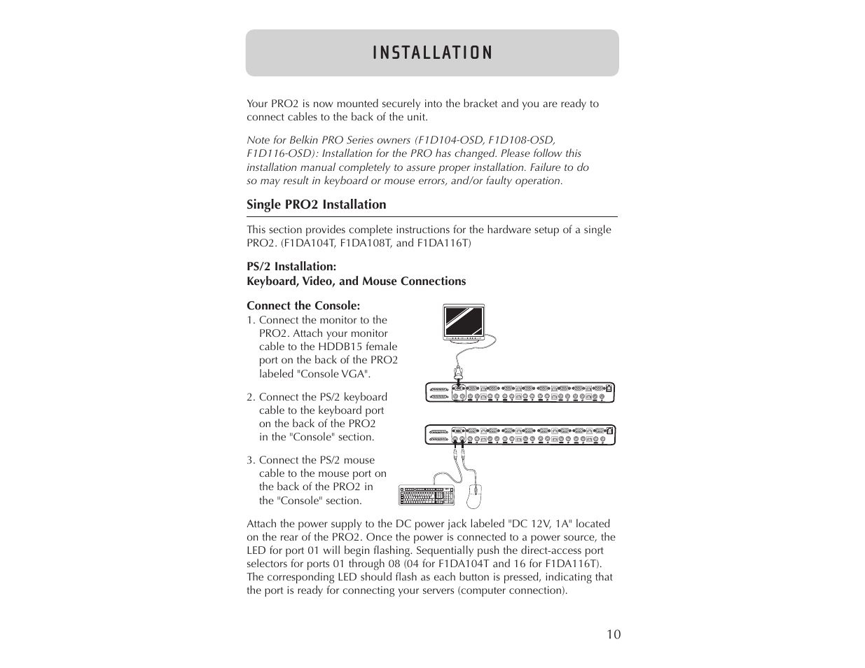 I n sta l l at i o n | Belkin F1DA104T User Manual | Page 12 / 37