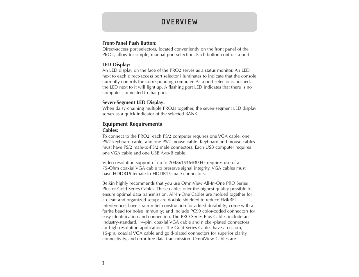 O v e rv i e w | Belkin F1DA104T User Manual | Page 5 / 37