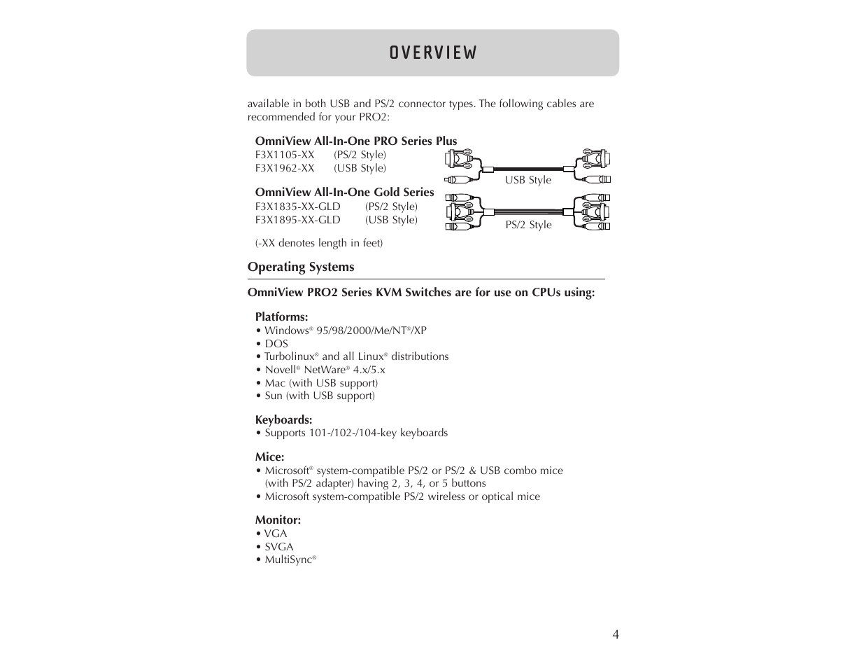 O v e rv i e w | Belkin F1DA104T User Manual | Page 6 / 37