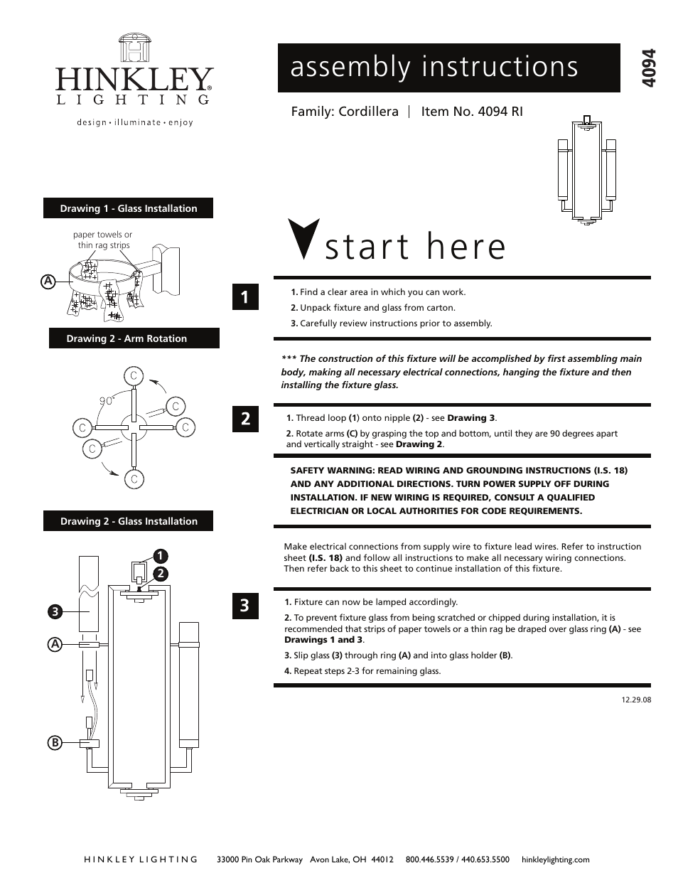 Hinkley Lighting CORDILLERA 4094RI User Manual | 2 pages