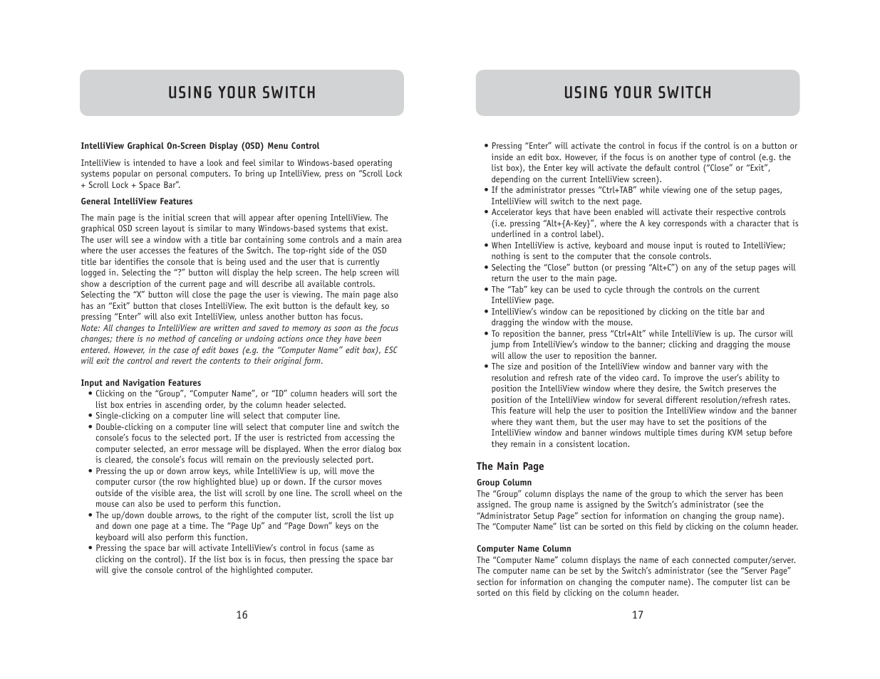 Using your switch | Belkin F1DC108B User Manual | Page 10 / 15