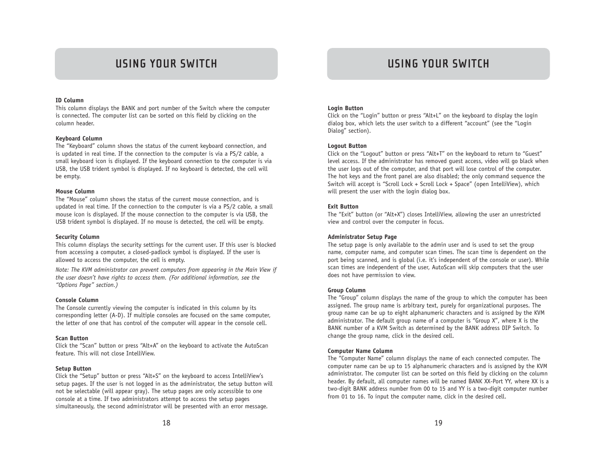 Using your switch | Belkin F1DC108B User Manual | Page 11 / 15