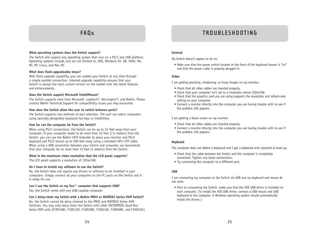 Fa q s | Belkin F1DC108B User Manual | Page 14 / 15