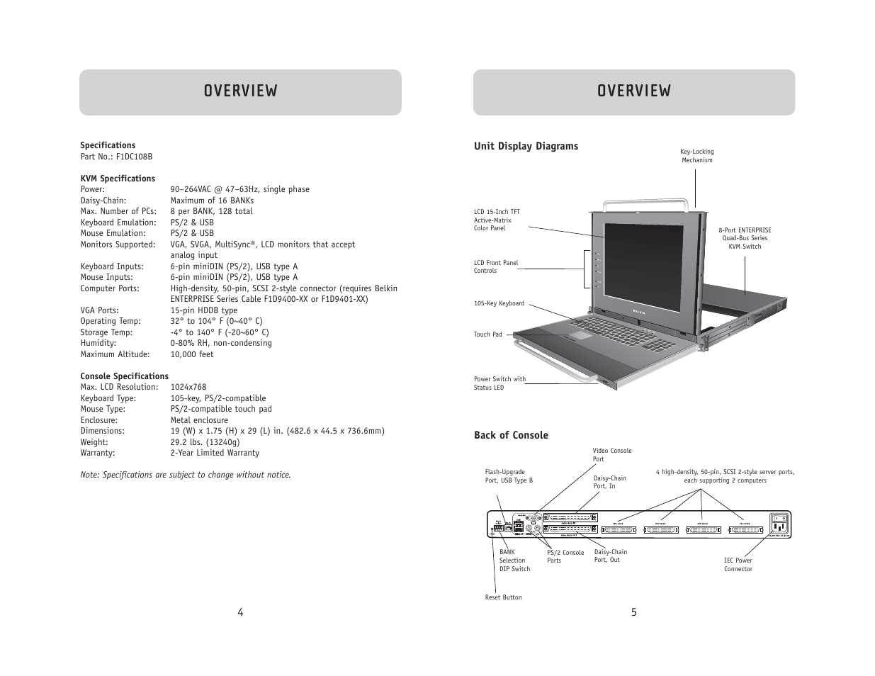 Overview | Belkin F1DC108B User Manual | Page 4 / 15