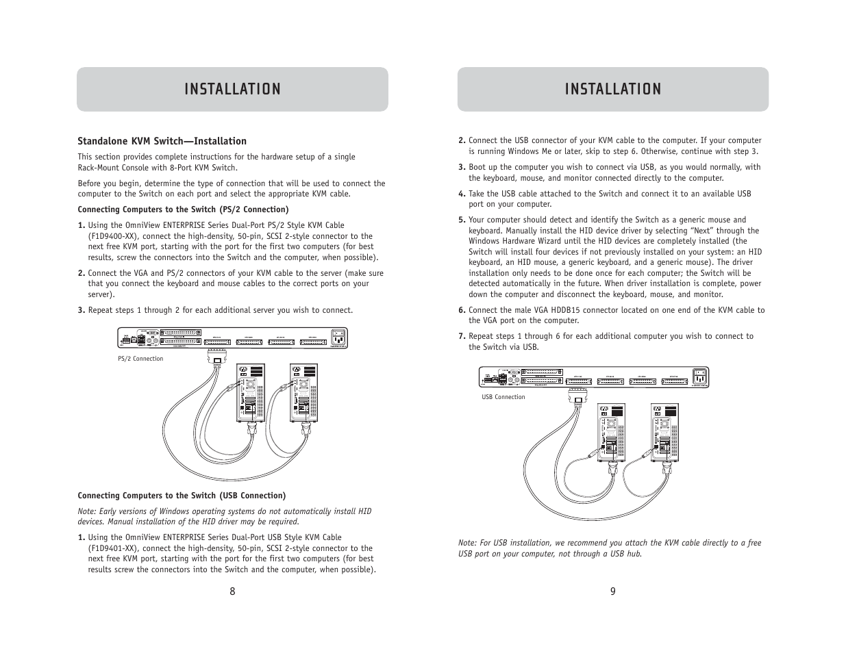 Installation | Belkin F1DC108B User Manual | Page 6 / 15