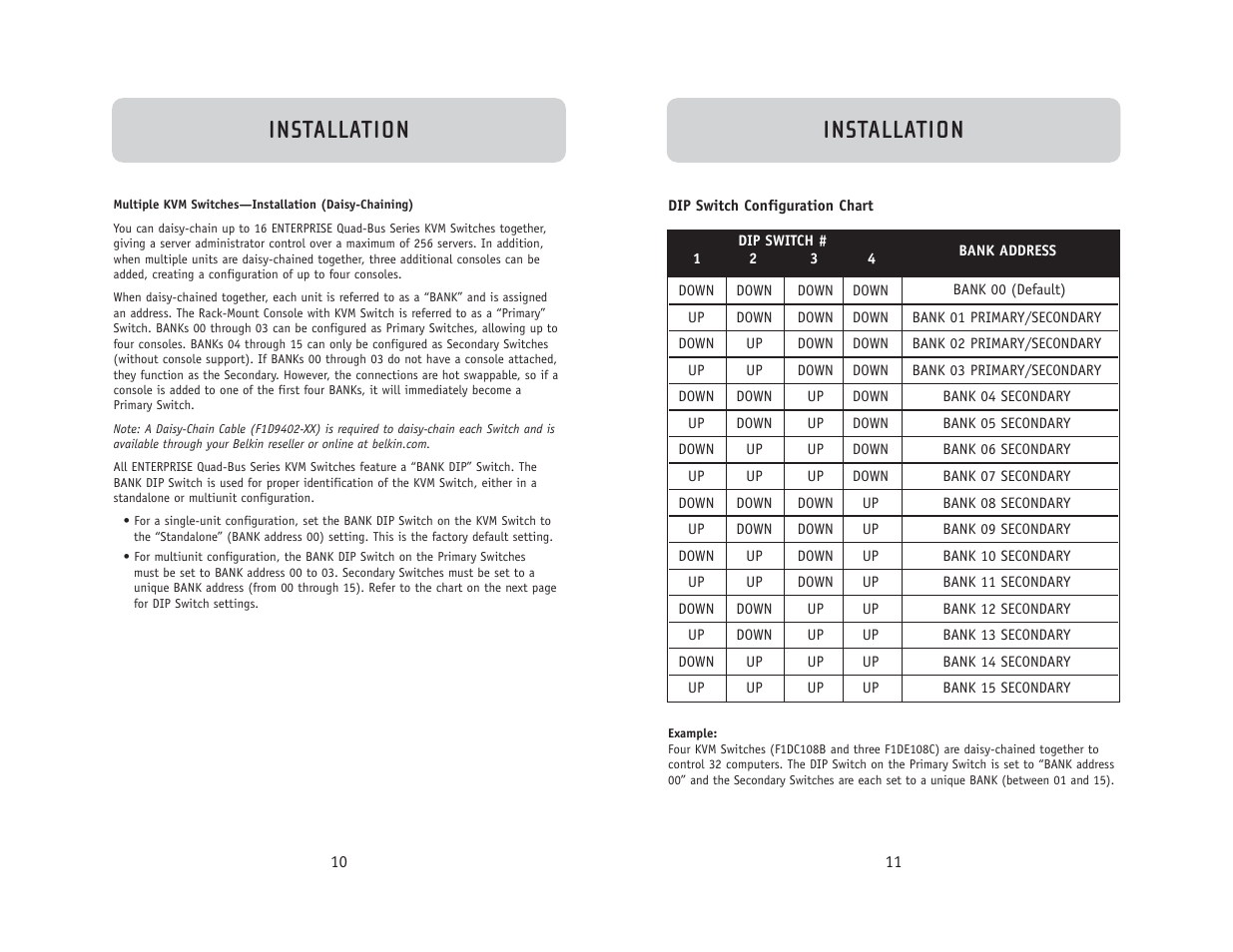 Installation | Belkin F1DC108B User Manual | Page 7 / 15