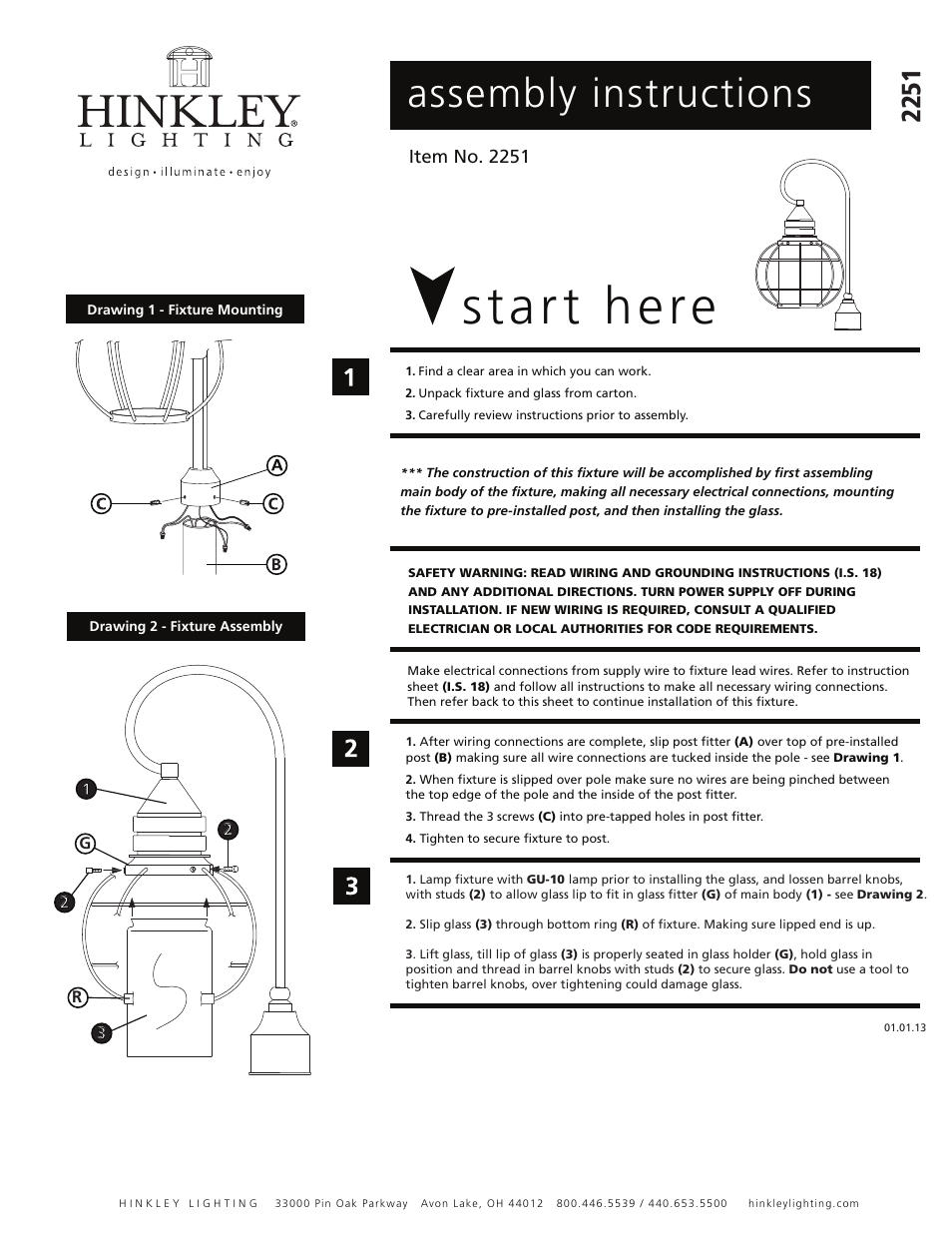 Hinkley Lighting NEW CASTLE 2251 User Manual | 2 pages