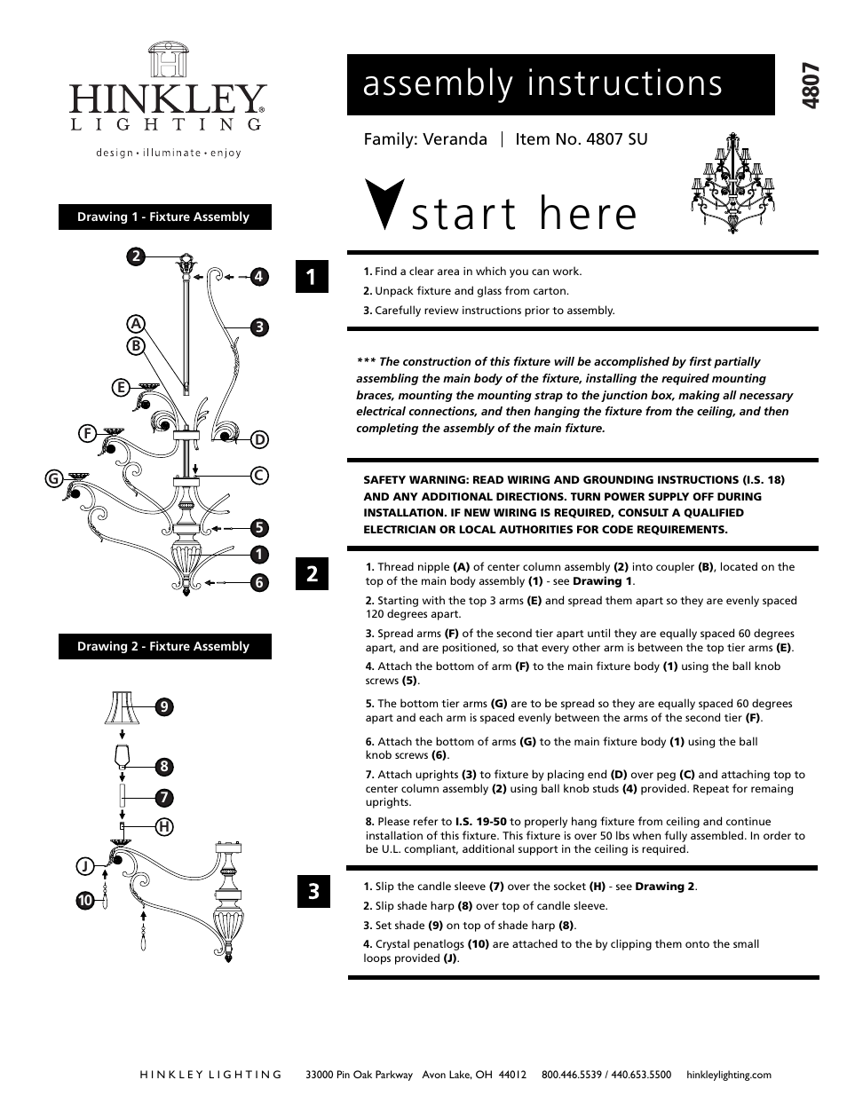 Hinkley Lighting VERANDA 4807SU User Manual | 3 pages