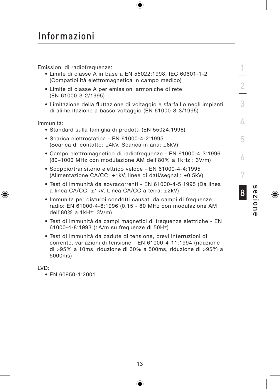 Informazioni, Se zi o n e | Belkin Gibagbit Switch F5D5141uk16 User Manual | Page 110 / 266