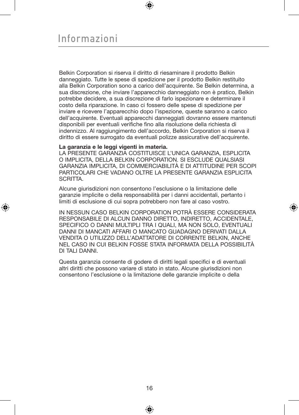 Informazioni | Belkin Gibagbit Switch F5D5141uk16 User Manual | Page 113 / 266