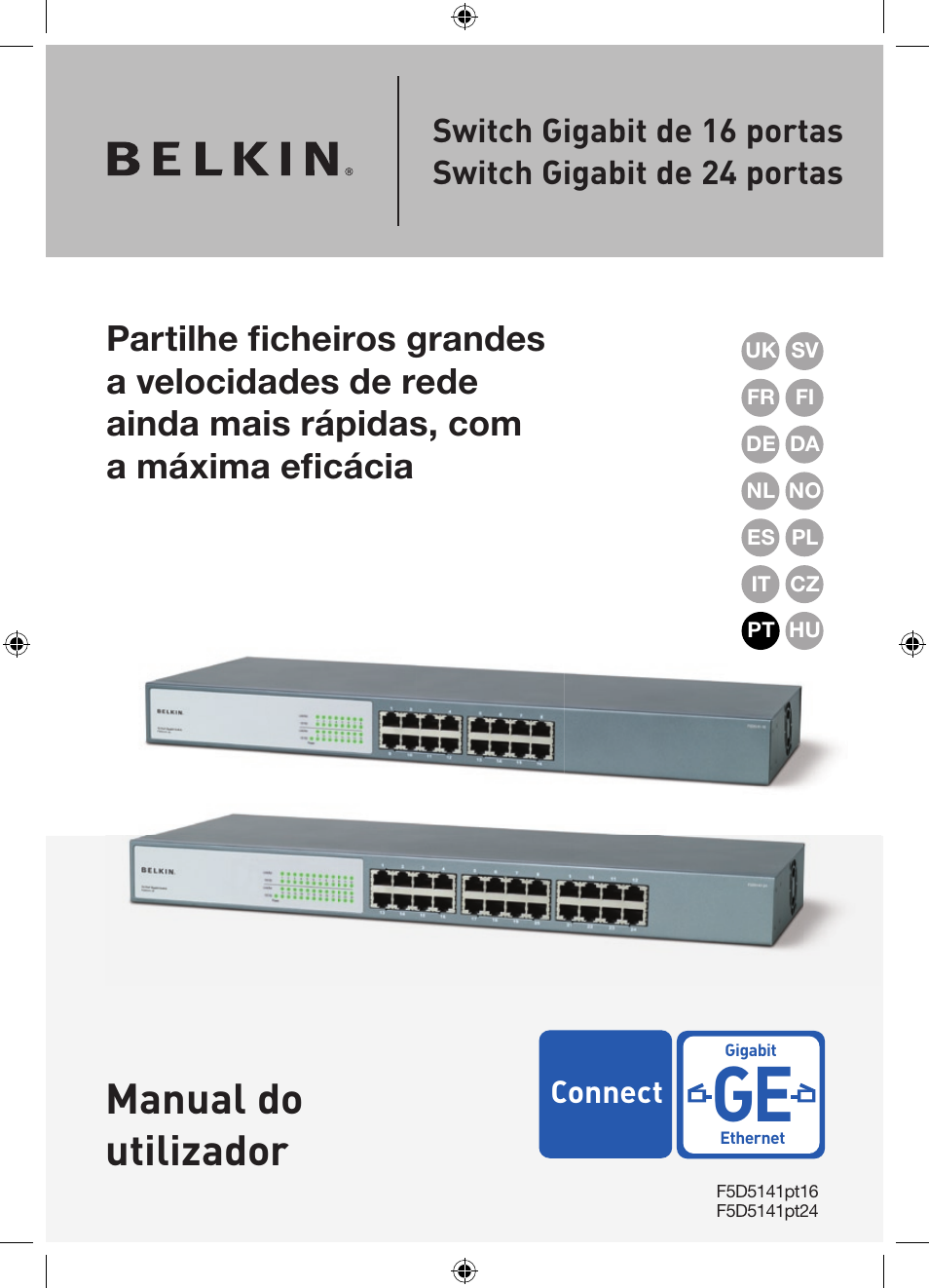 Manual do utilizador | Belkin Gibagbit Switch F5D5141uk16 User Manual | Page 115 / 266