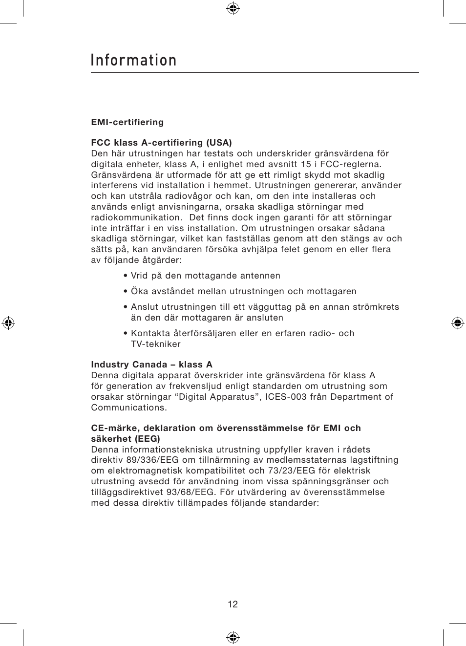 Information | Belkin Gibagbit Switch F5D5141uk16 User Manual | Page 147 / 266